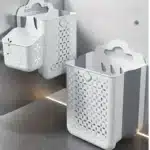 Foldable Laundry Basket Modern Foldable Laundry Basket Plastic Wall-mounted Storage Bin For Clothes Balcony Storage Organizer