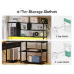 79 inch L Shaped Desk with 5 Drawers, Reversible L Shaped Gaming Desk with LED Light & 2 Power Outlets, Customized – top