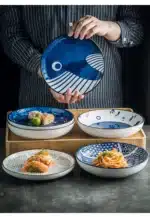 Japanese Ceramic Plate Household Turnip Plate Deep Plates Shallow Plate Turnip Dish Restaurant Hotel Creative Tableware