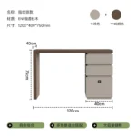 Minimalist wood dressing table with mirror and three storage drawers in modern bedroom setting