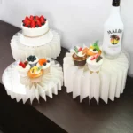 5pcs Buffet Riser Dessert Table Display Set White Cardboard Display Stands for Party Birthday Drink Collectibles Jewelry Show