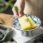 Imperial tall bowl Japanese retro ceramic bowl Restaurant Pastry sushi tableware – close-up detail