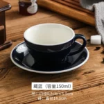 Creative Color 150ml Espresso Cup with Saucer Home Dessert Plate Tea Cup Couple Mug Gift Office Mug Tabletop Decoration – in