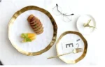 11-inch Gold-plated Western Steak Pasta Plate High-grade Frosted Fruit Salad Dessert Breakfast Plate 8-inch Restaurant
