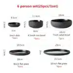 Nordic Ceramic Tableware Matte Glazed Japanese Style Ins Style Dishes Sets Salad Soup Bowl Flat Plate Dinnerware Dinner Set