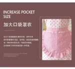 Sweet Pink Cute Chef Apron Suit Girl Anti-fouling Lace Apron Pink Polka Dot Strap Kitchen Home Catering Work Apron – side