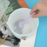 Flexible silicone measuring cup with printed scale for epoxy resin and candle making