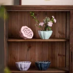 1pc Lotus Ceramic Vase Flower Pot Planter Water Pot Buddhist Mood Tea Set Waterproof Floral Arranging Pot for Home Office