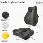 Memory Foam Office Chair Cushion Car Seat Support Pads Buttocks Pillow Massage Hips Orthopedic Pillow Coccyx Pain Relief