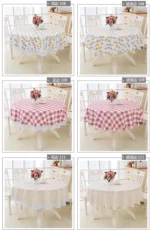PVC Hotel Waterproof and Oil Proof Large Round Tablecloth Hotel Plastic Round Table Cloth Wash Free and Scald Proof Table