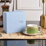 Crystal Swan Espresso Cup and Saucer Tea Set High Value Gift Box for Housewarming Present Luxury Tableware Cups and Mugs