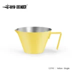Stainless steel espresso measuring cup with precise scale and single spout