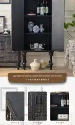 Open Buffet Solid Wood Sideboards Living Room Dresser Closets Luxury Display Cabinet Entrance Credenza Dining Room Furniture