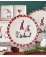 Nordic Santa Claus Ceramic Dishes and Tableware Relief Rice Salad Bowl Western Style Flat Plate Cup Teapot – angled view