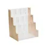 Wood Acrylic Pen Holder with Price Slot Stationery Storage Rack Brush Case Organizer Supermarket Display Stand Cosmetic