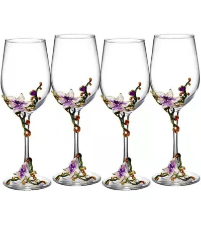 Creative Enamel Crystal Goblet Glasses for Champagne Glass Cup Set Luxury Glass Cups Glasses of Wine Wineglass Vintage