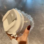 BlingBling Water Bottle 450ML Luxury Rhinestone Chain Bar Handheld Direct Drinking Coffee Mug Home Plastic Juice Beverage