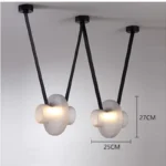 Italy New Designer Luxury Glass LED Pendant Lamp Living Room Bedroom Bar Restaurant Leather Chandelier Interiordecor