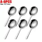 Stainless Steel Serving Spoons Dining Soup Rice Spoon with Drain Hole Heat Insulated Handle Kitchen Utensils Restaurant
