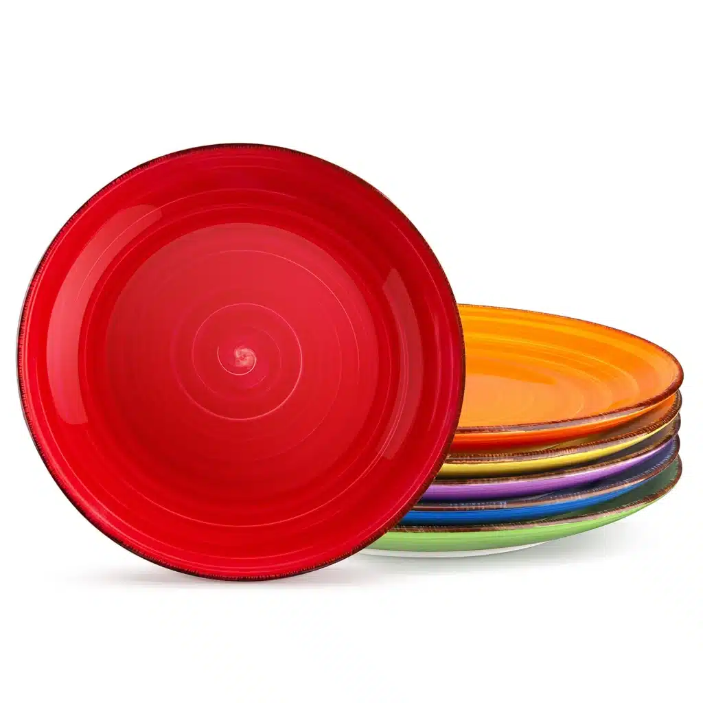 vancasso 6/12 Piece Multicolour 10.4 inch Dinner Plate Set Handpainted in Rustic Look 26.5cm Serving Plate for