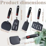 Goldoma high heat resistant spatula in use on a non-stick frying pan