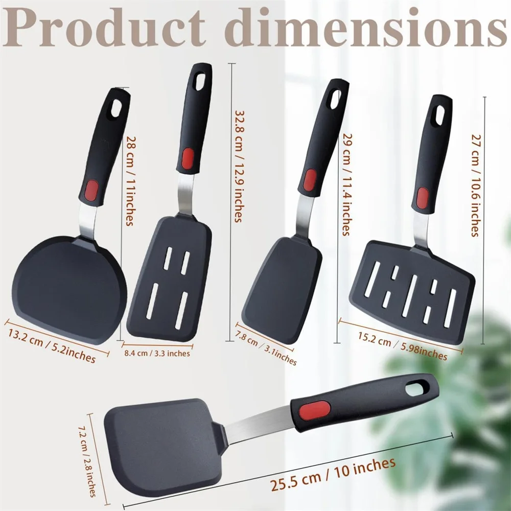 Silicone Spatula for Non Stick Pots High-temperature Resistant High Quality Stir Spring Steel Fry Spatula tools Kitchen Utensils