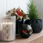 Black Cat Figurine Resin Cat Head Healing Stone Marble Texture Cat Stone Resin Cat Sculpture Ornament for Home Office Desk