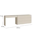 White modern dresser with 6 drawers – minimalist solid wood bedroom storage furniture