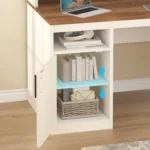 65 Inch Computer Desk with 3 Drawers & Storage Shelves, Executive Desk with File Drawer & Cabinet, Home Office Desk,