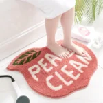 Peach and Lemon Shaped Bathroom Rugs Absorbent Quick-drying Bath Mat Micro-fiber Bathroom Door Mats with Strong Non-slip Grip