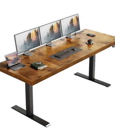 71 Inch Executive Electric Standing Desk, Height Adjustable Desk with Power Outlet & 1.38" Thick 3-Piece Desktop,,