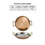 304 stainless steel Spanish seafood rice pot Commercial crayfish plate Flat bottom stewed rice pot Double ear frying pan