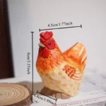 Farmyard Rooster and Hen Handmade Wood Sculpture Countryside Themed Office Home Desk Decor Set DIY Landscape Miniatures