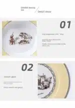 Nordic retro European tableware porcelain plates cups saucers pots high-end luxury sets creative home gifts