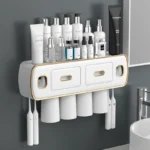 Magnetic Adsorption Inverted Toothbrush Holder 2 Automatic Toothpaste Squeezer Dispenser Storage Rack Bathroom Accessories