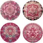 Diamond Painting Placemats Pattern Round Diamond Painting Table Mats Rhinestone Anti-slip Placemat for Home Decor – close-up