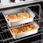 Thickened Stainless Steel Deep Pan Multifunction Roast Chicken Salad Cake Cookie Bakeware for Brownie Bread Meat Baking Pan