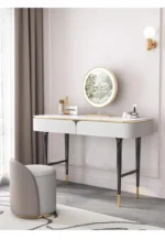 Goldoma Modern Vanity Table with Mirror and Stool – top view