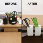 1-2Pcs High Capacity Clip-On Desk Edge Pen Holder Organizer Adjustable Clamping No Screw Easy Installation Pencil Holder