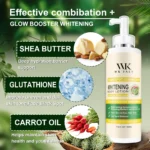 WK JALY lotion with pump dispenser, side angle, on wooden table