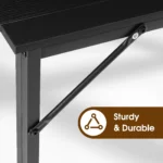 JHK Folding Office Computer Desk 31.5 Inch Metal Frame Easy Assembly Compact Foldable Writing Workstation For Home PC Table