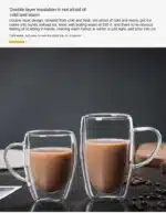 2PC Double Wall Glass Cup Heat Insulation Transparent Handmade Tea Drink Cups MINI Whisky glasses Coffee Mug with handle