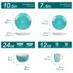 Vancasso Bella-T 16/32/48-Pieces Porcelain Dinnerware Set Vintage Ceramic Plate Set with Dinner Plate,Dessert Plate,Bowl,Mug