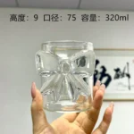 320ML Pink Bow Tie Princess Glass Juice Cup Cute Bow Tie Mug Glass Cup Christmas Gift Transparent Creative Milk Coffee Water