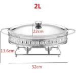 Stainless Steel Glass Serving Dish hot pot small chafing dish Food Warmer Buffet Luxury Golden Oval Hotel Wedding Chafing Dish - Image 10