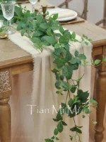 2-10Meters Pure Cotton Table Runner Retro Burr Texture Gauze Cloth Dining Vintage Wedding Party Christmas Linen Decoration