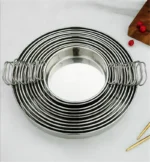 round 304 stainless steel Basin Fruit Food Storage Tray Deep Plate with Handle Cake Bread Pans Baking Dish dinner plate sets - Image 25
