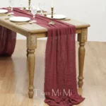 2-10Meters Pure Cotton Table Runner Retro Burr Texture Gauze Cloth Dining Vintage Wedding Party Christmas Linen Decoration