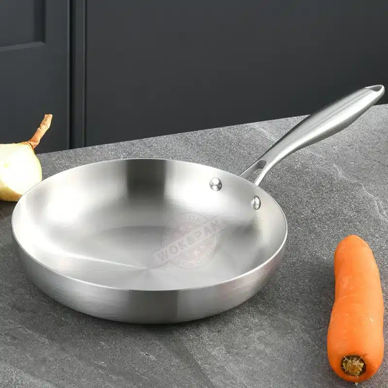 22-28cm Inch Tri-ply 18/8 Stainless Steel Chef's Pan,Frying Pan with Lid,Induction Pan,Pot and Pan Set,Dishwasher and Oven Safe