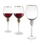 4/2Pcs Creative Silver Rimmed Wine Glasses Set Diamond Glass Cup Cocktail Glass Champagne Cup Bar Party Long Stem Wedding